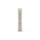Full Eternity Wedding Band with 3.83 TCW Princess Cut Moissanite – Yellow, White, or Rose Gold