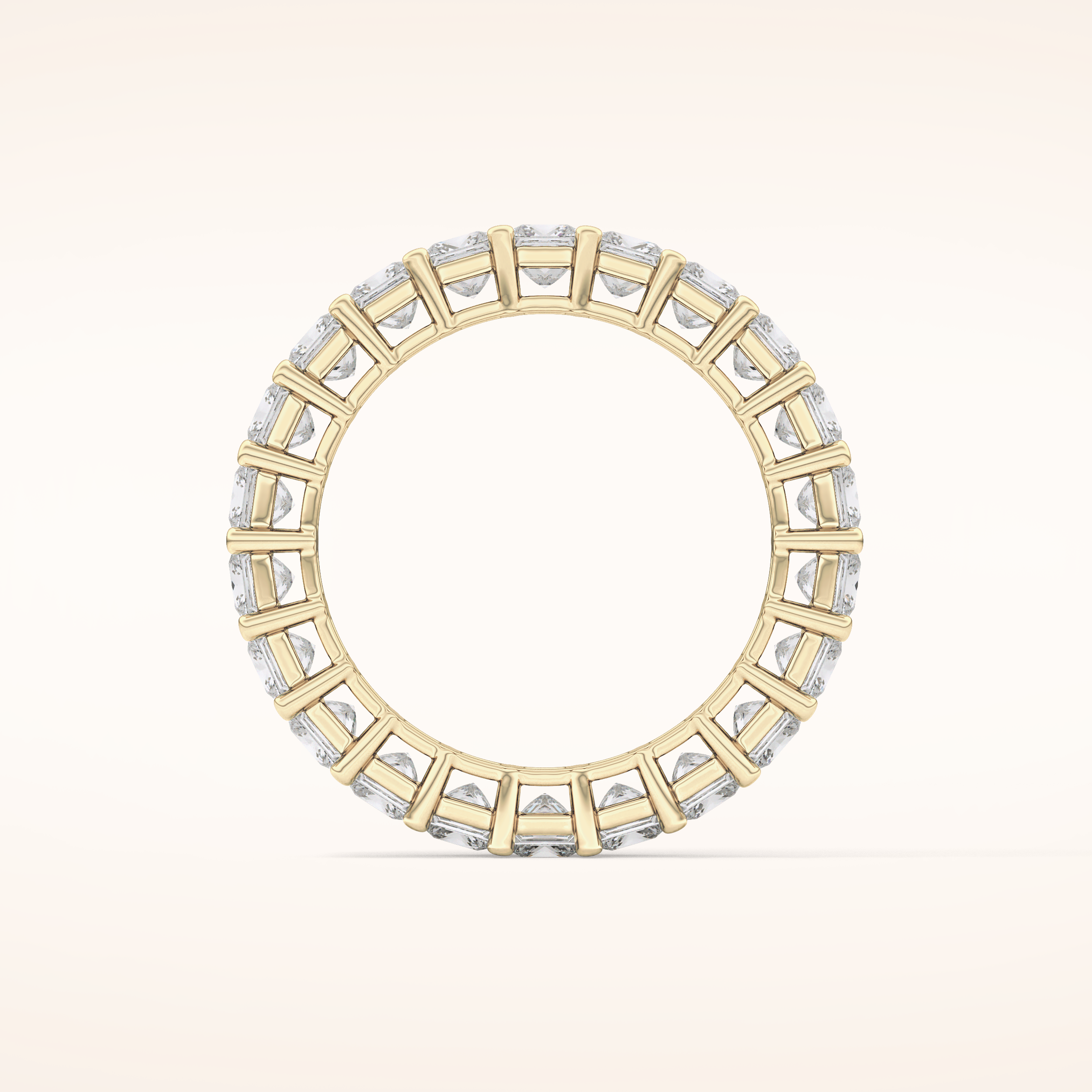 3.83 TCW Princess Shaped Moissanite Full Eternity Wedding Band