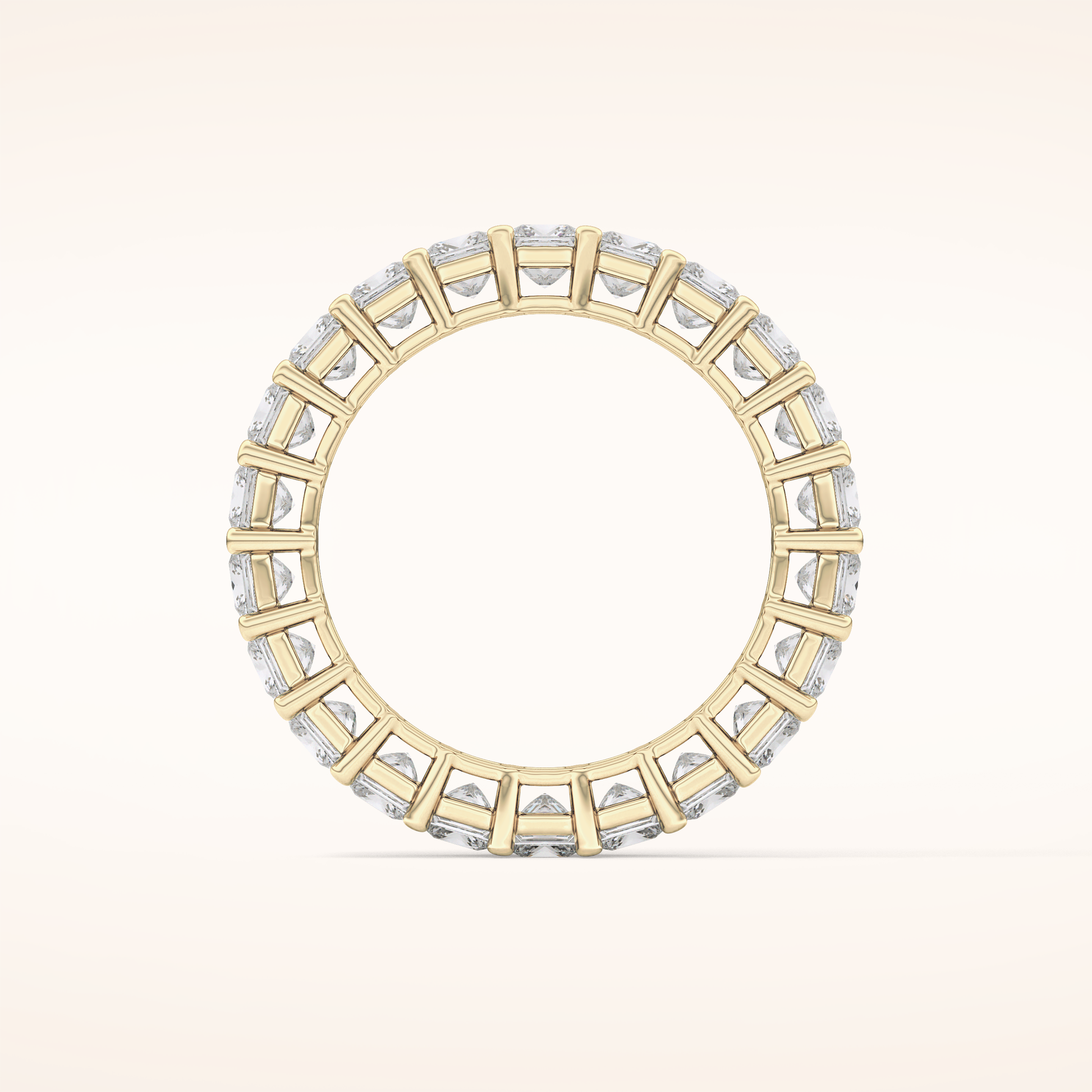 3.83 TCW Princess Shaped Moissanite Full Eternity Wedding Band