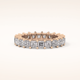 3.83 TCW Princess Shaped Moissanite Full Eternity Wedding Band