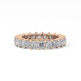Full Eternity Wedding Band with 3.83 TCW Princess Cut Moissanite – Yellow, White, or Rose Gold