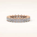 3.83 TCW Princess Shaped Moissanite Full Eternity Wedding Band