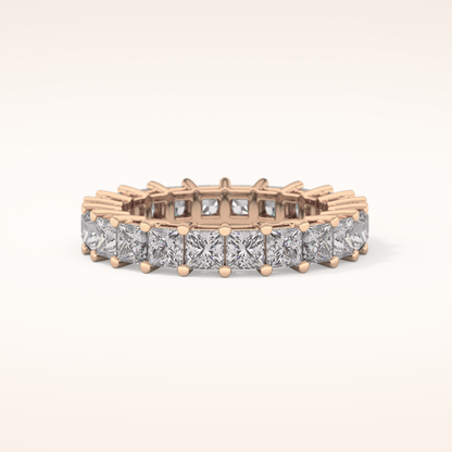 3.83 TCW Princess Shaped Moissanite Full Eternity Wedding Band