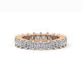 Full Eternity Wedding Band with 3.83 TCW Princess Cut Moissanite – Yellow, White, or Rose Gold