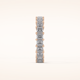 3.83 TCW Princess Shaped Moissanite Full Eternity Wedding Band