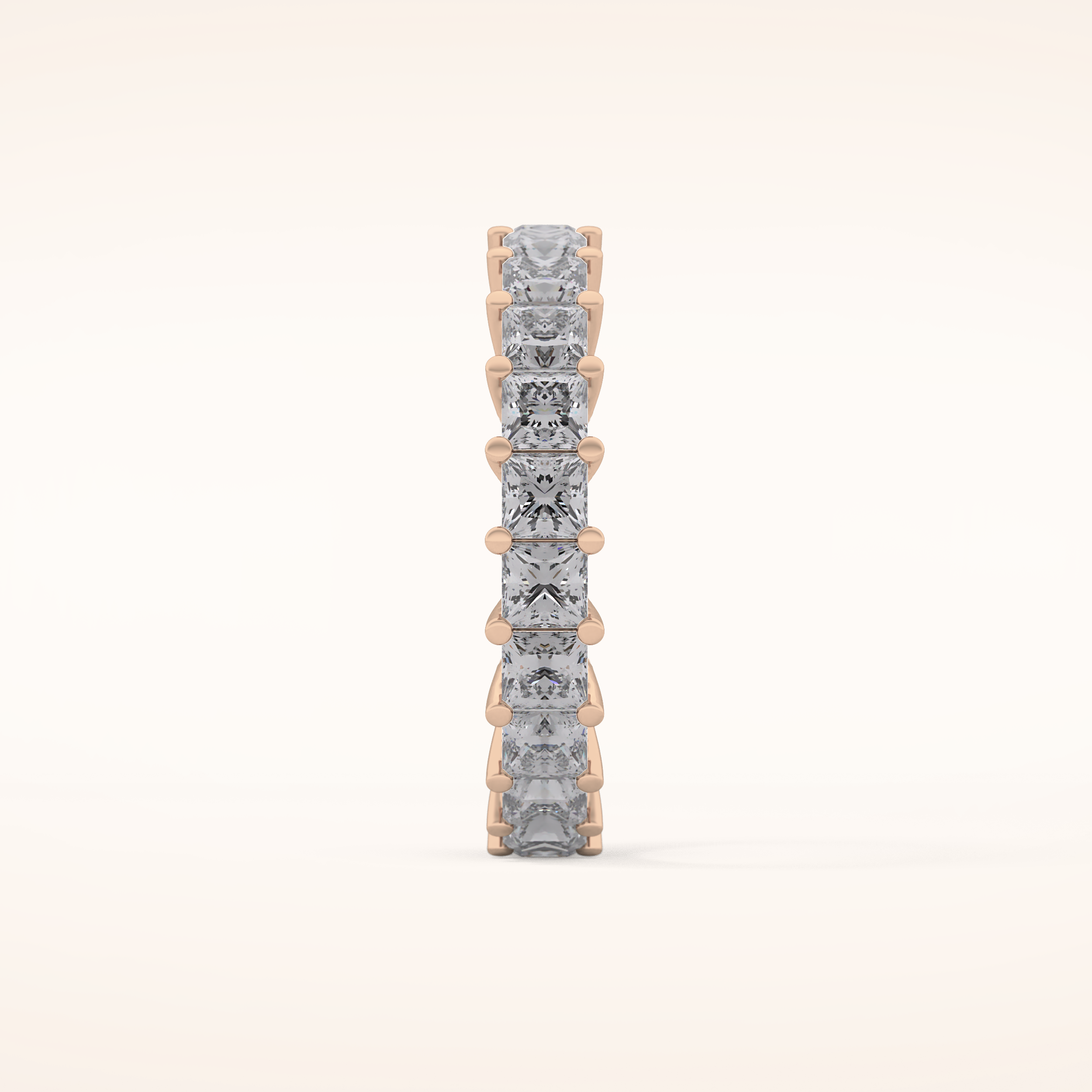 3.83 TCW Princess Shaped Moissanite Full Eternity Wedding Band