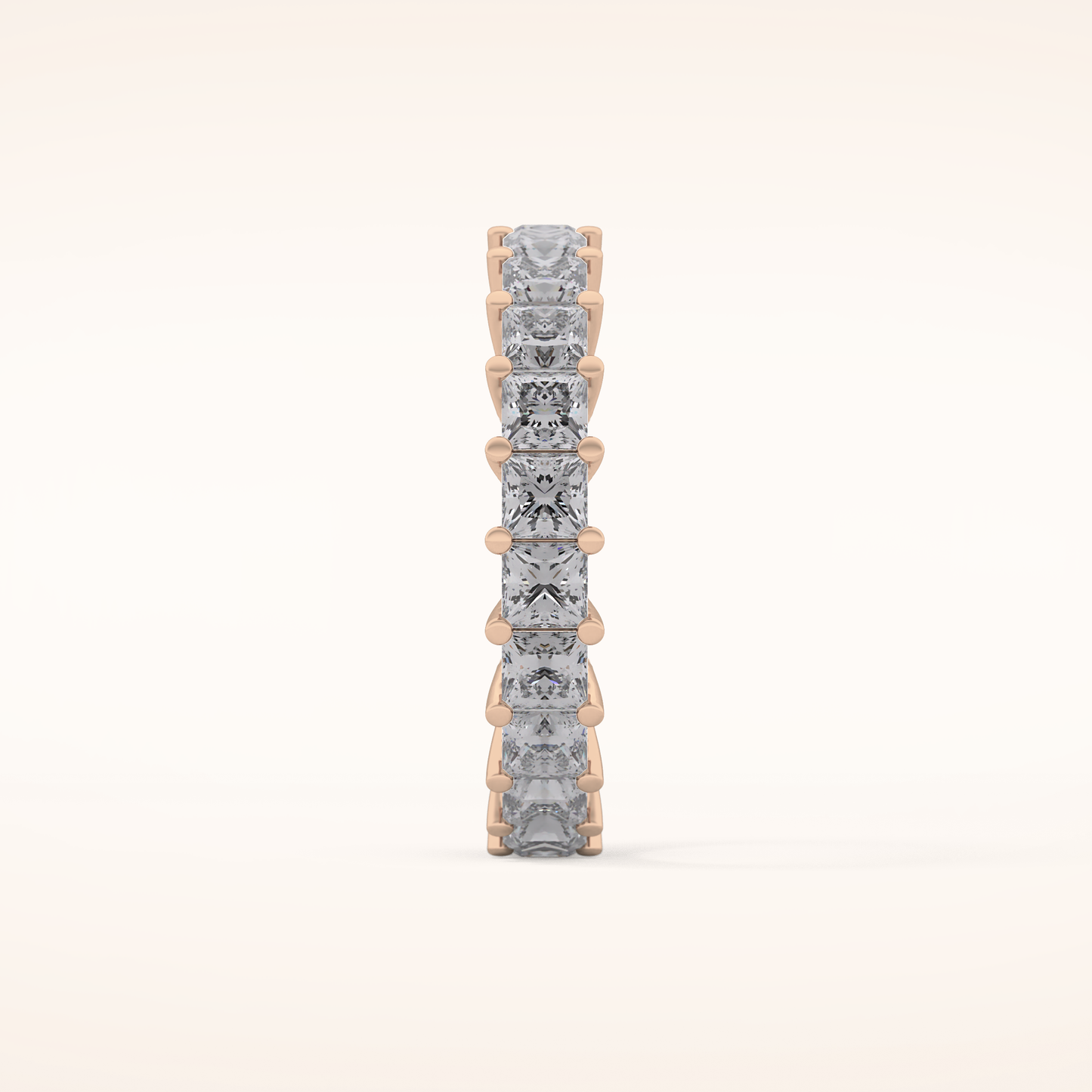 3.83 TCW Princess Shaped Moissanite Full Eternity Wedding Band