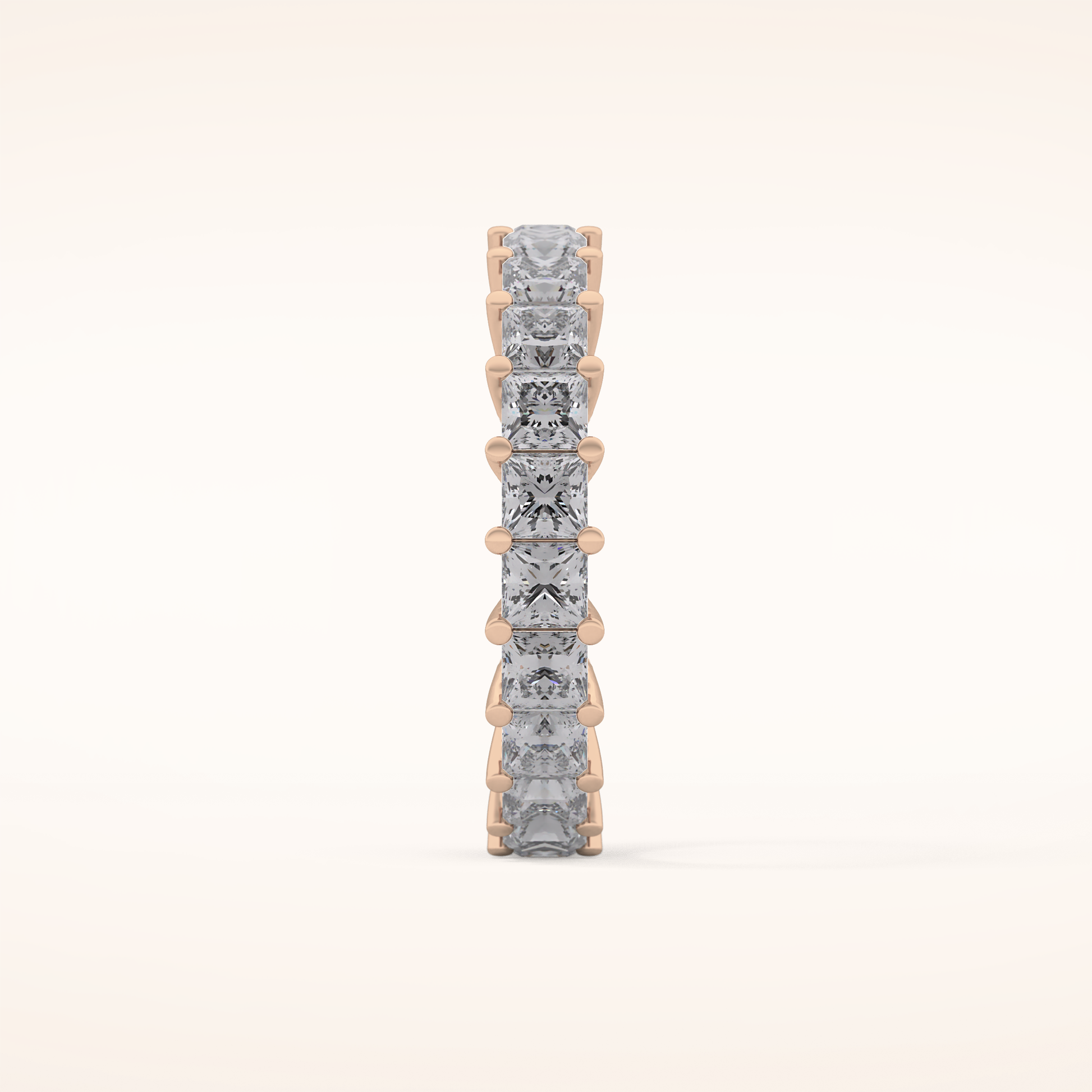 3.83 TCW Princess Shaped Moissanite Full Eternity Wedding Band