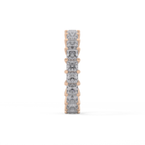 Full Eternity Wedding Band with 3.83 TCW Princess Cut Moissanite – Yellow, White, or Rose Gold