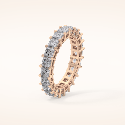 3.83 TCW Princess Shaped Moissanite Full Eternity Wedding Band