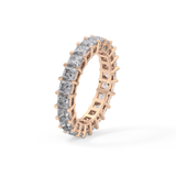Full Eternity Wedding Band with 3.83 TCW Princess Cut Moissanite – Yellow, White, or Rose Gold