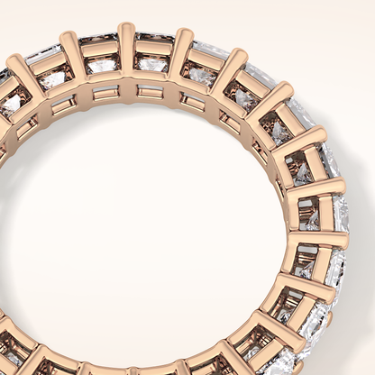 3.83 TCW Princess Shaped Moissanite Full Eternity Wedding Band