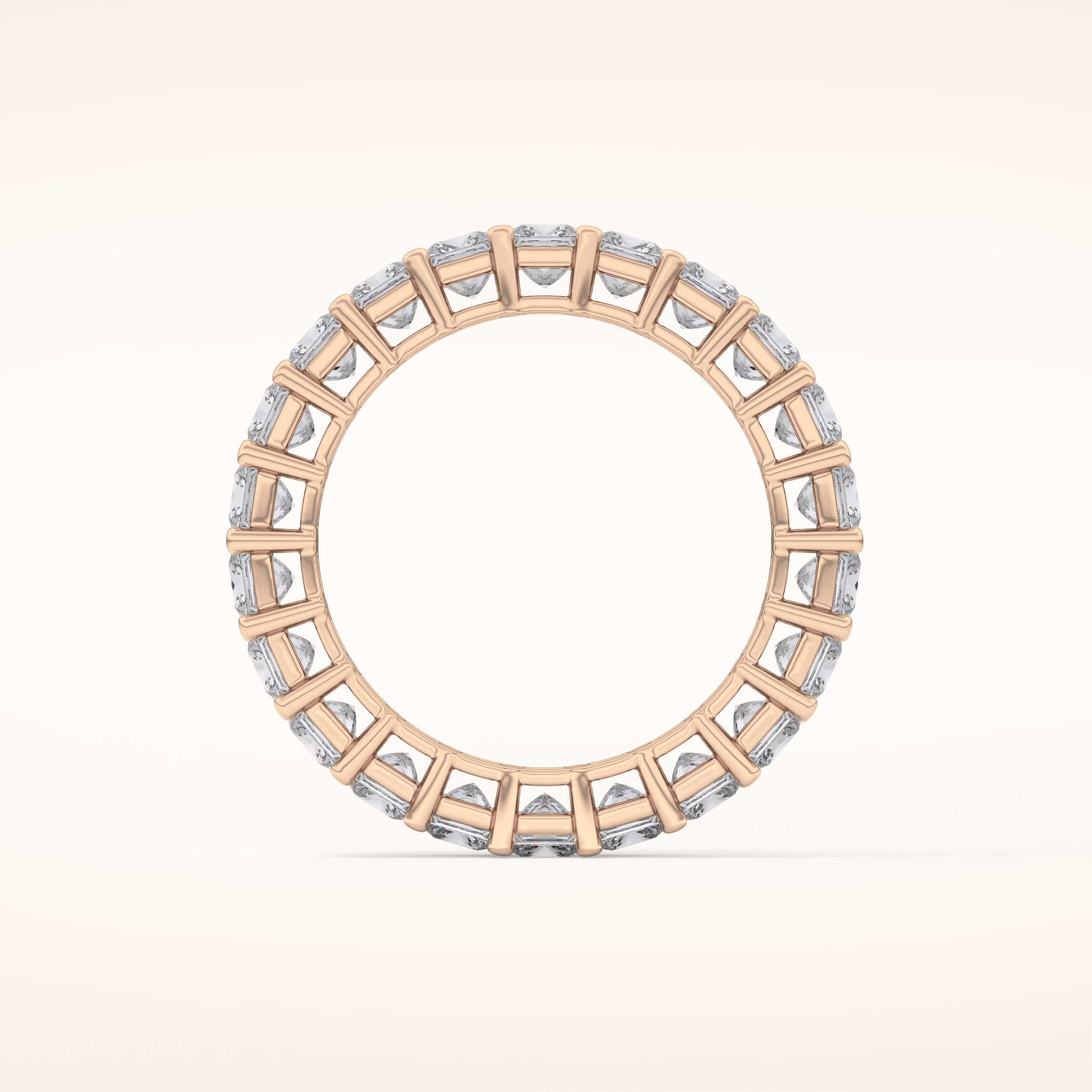 3.83 TCW Princess Shaped Moissanite Full Eternity Wedding Band
