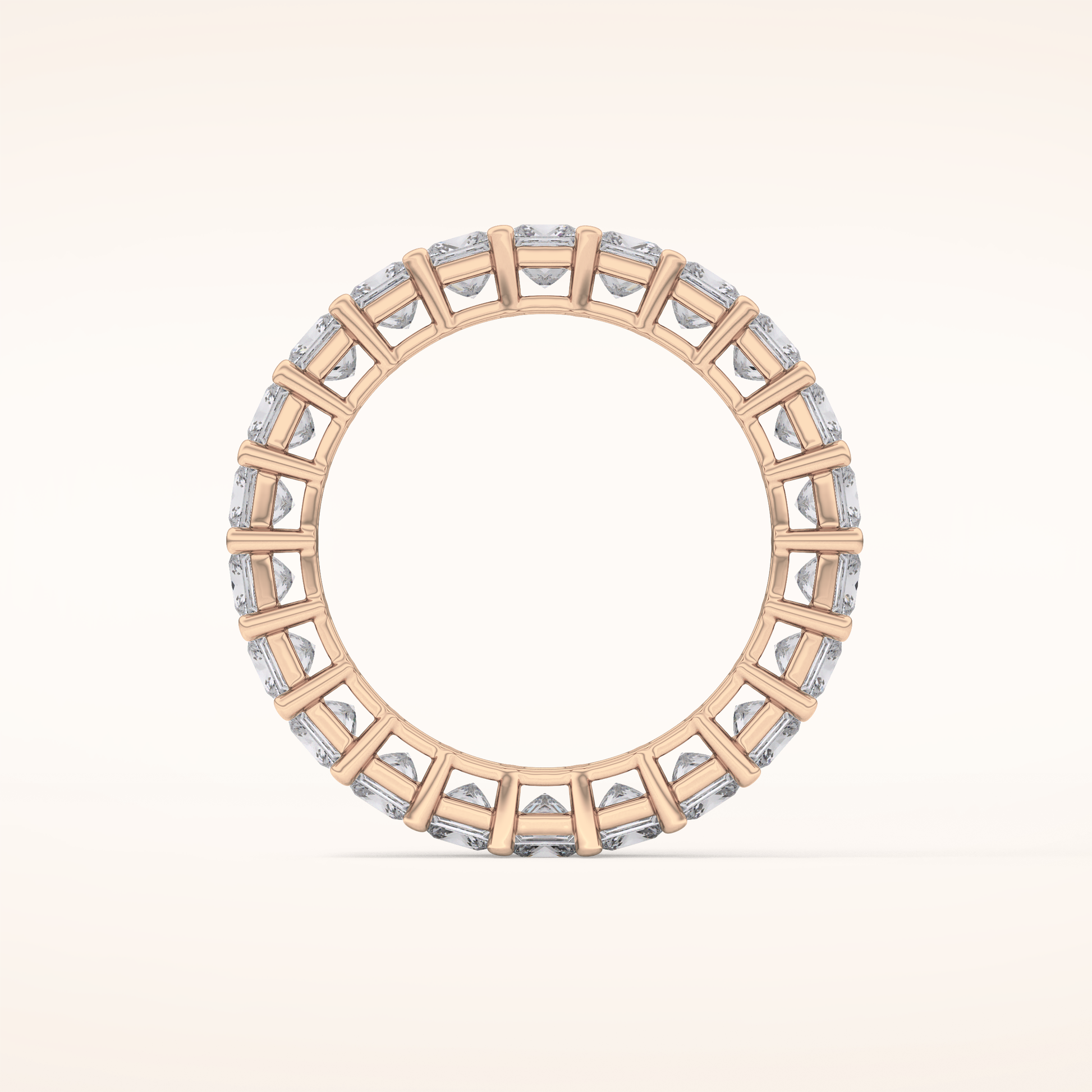 3.83 TCW Princess Shaped Moissanite Full Eternity Wedding Band