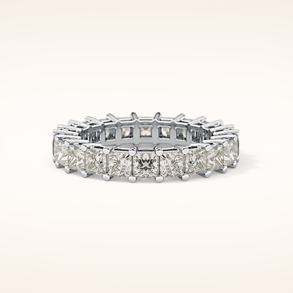 3.83 TCW Princess Shaped Moissanite Full Eternity Wedding Band