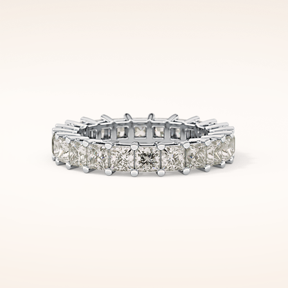 3.83 TCW Princess Shaped Moissanite Full Eternity Wedding Band
