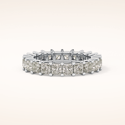3.83 TCW Princess Shaped Moissanite Full Eternity Wedding Band