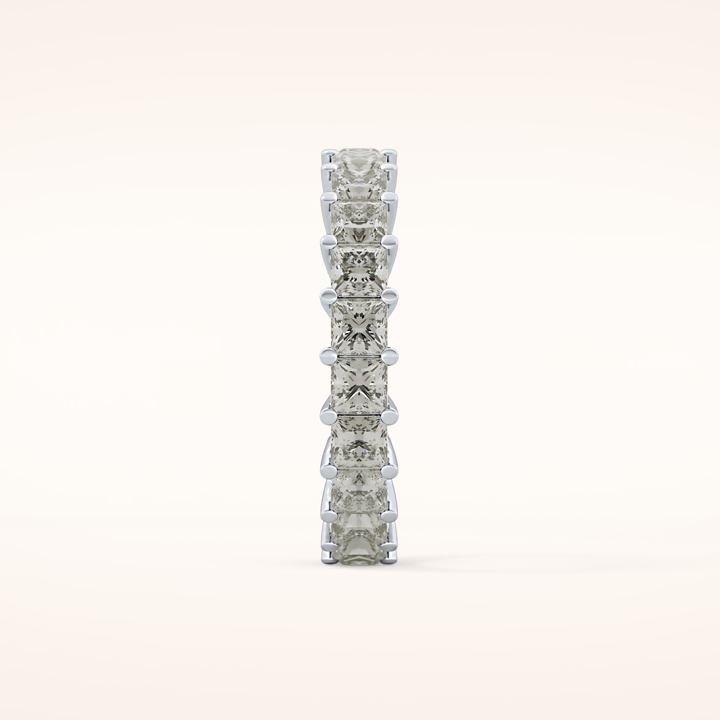 3.83 TCW Princess Shaped Moissanite Full Eternity Wedding Band