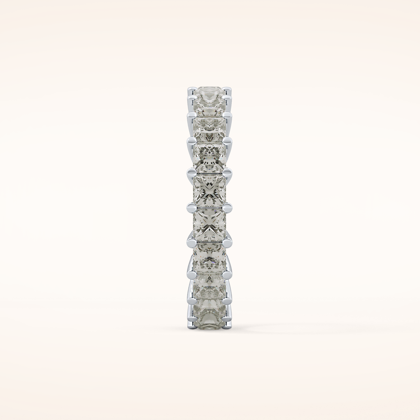 3.83 TCW Princess Shaped Moissanite Full Eternity Wedding Band