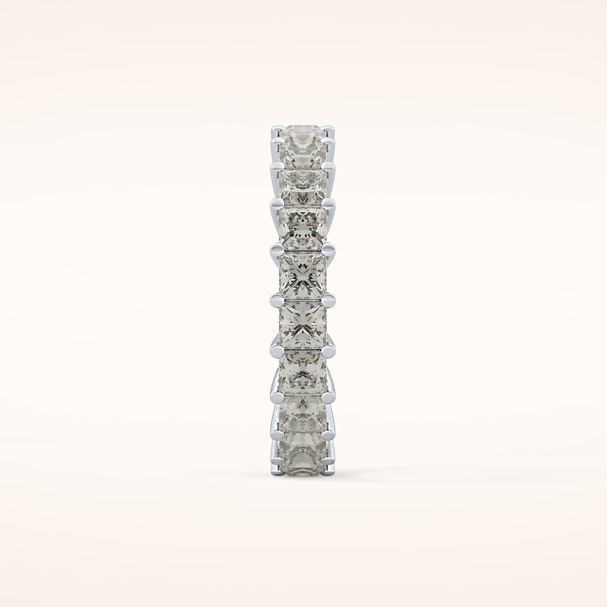 3.83 TCW Princess Shaped Moissanite Full Eternity Wedding Band