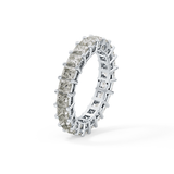 Full Eternity Wedding Band with 3.83 TCW Princess Cut Moissanite – Yellow, White, or Rose Gold