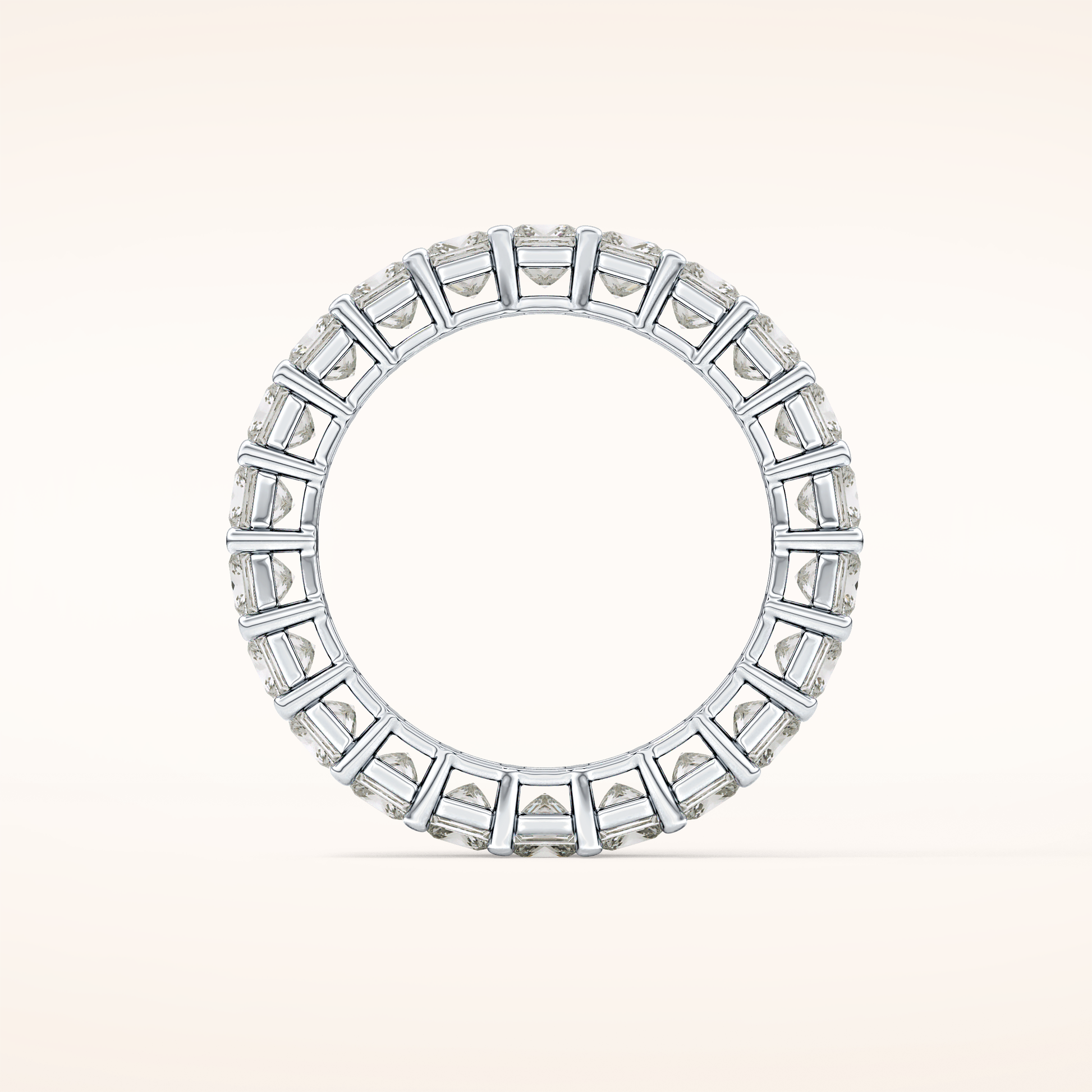 3.83 TCW Princess Shaped Moissanite Full Eternity Wedding Band