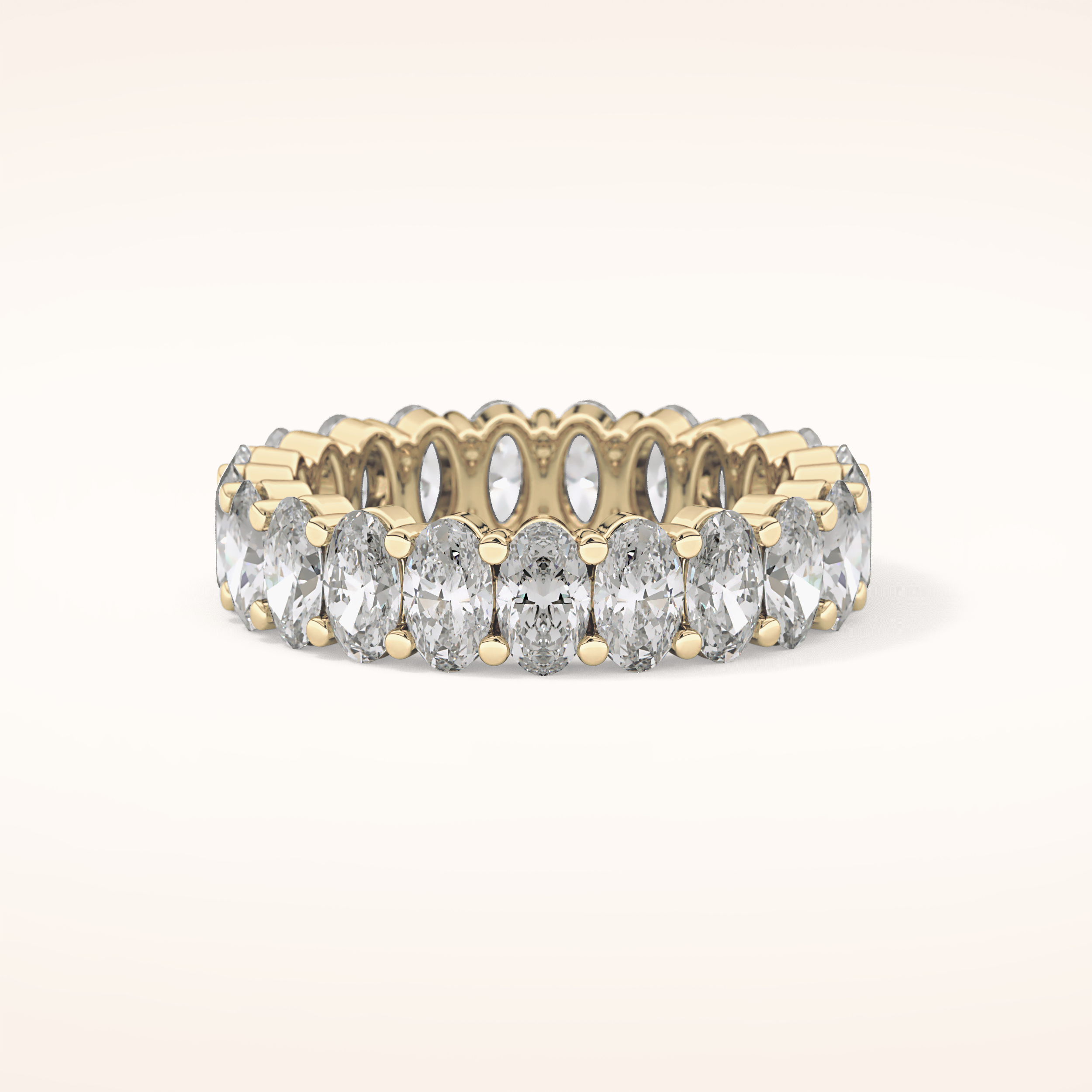 3.8 TCW Oval Shaped Moissanite Full Eternity Wedding Band