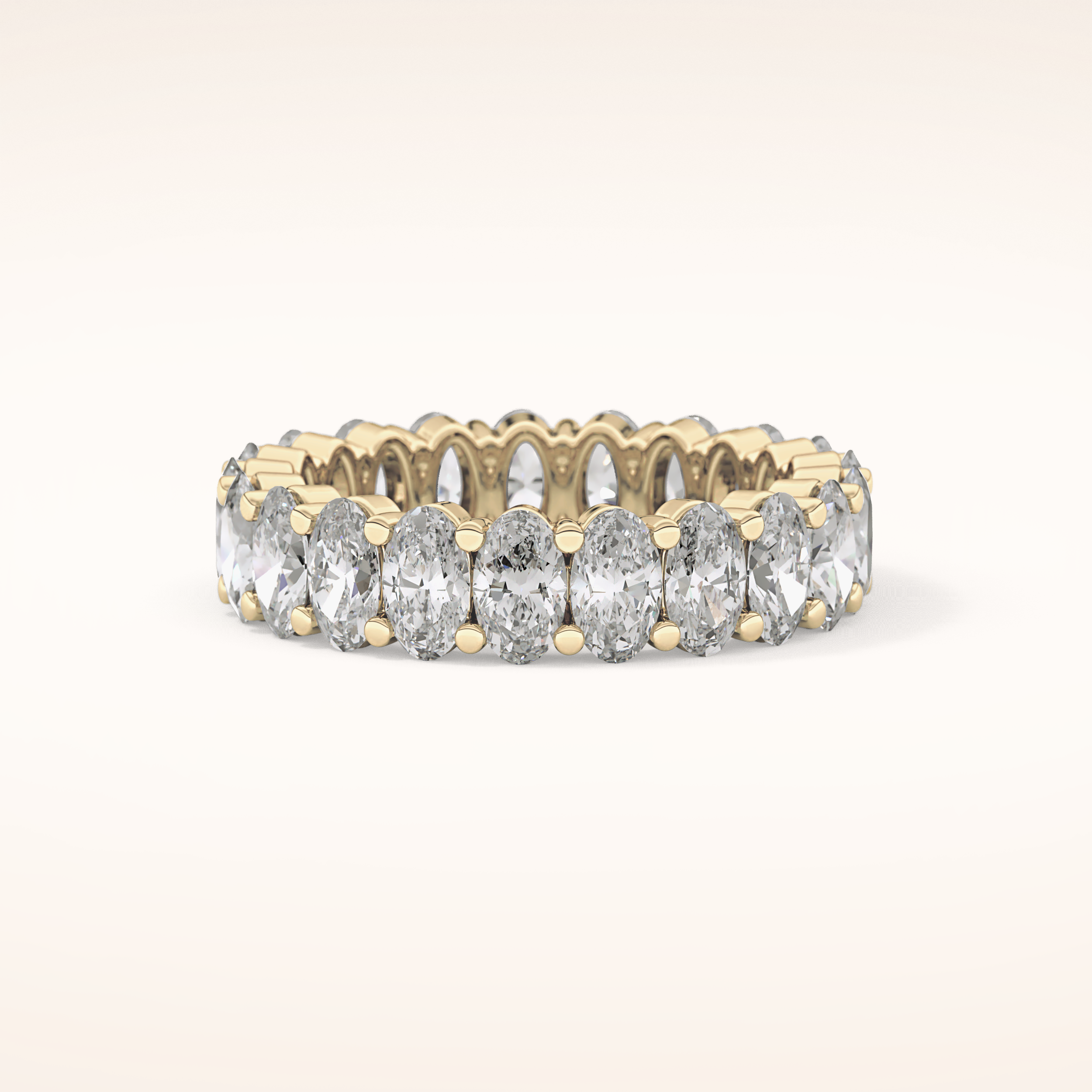 3.8 TCW Oval Shaped Moissanite Full Eternity Wedding Band