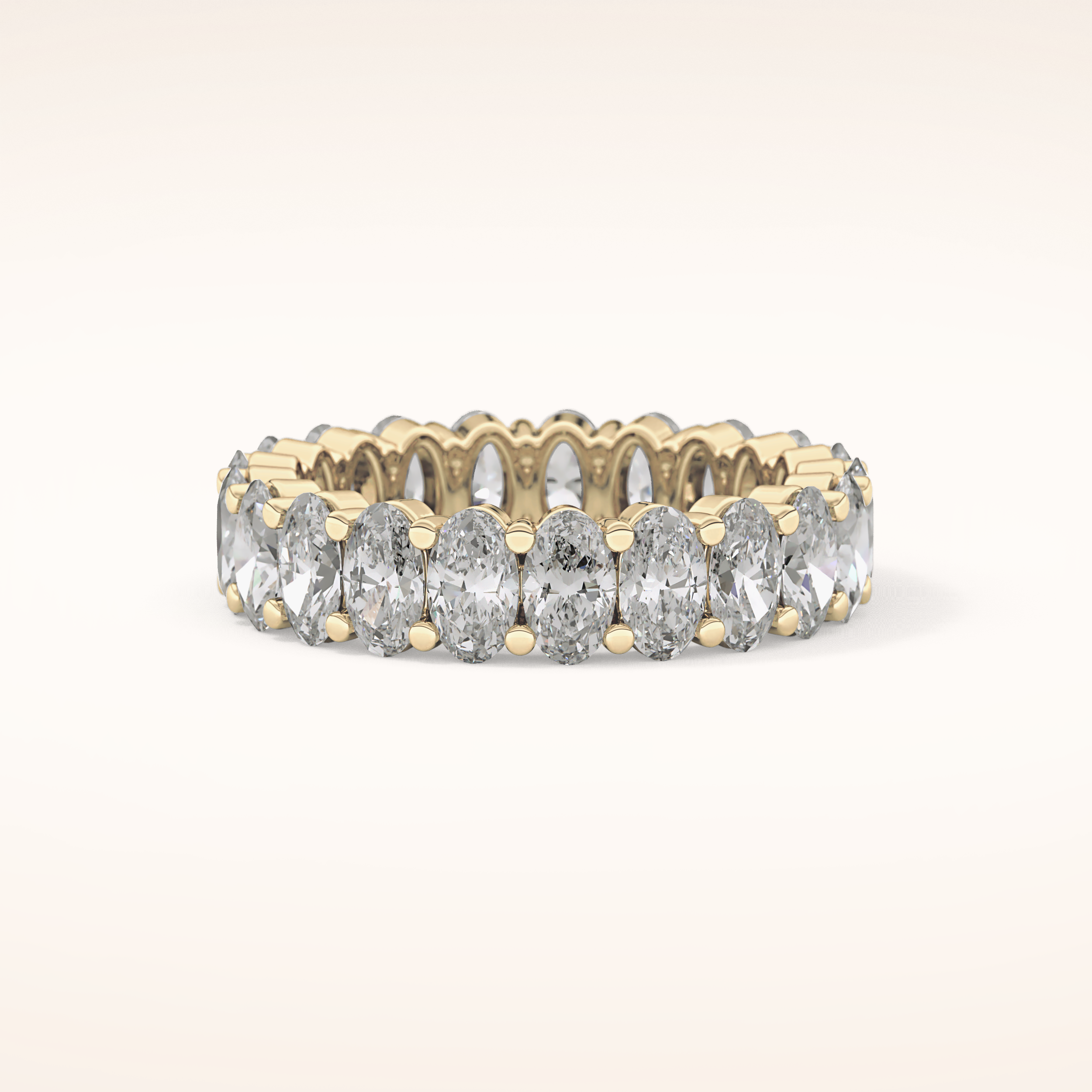 3.8 TCW Oval Shaped Moissanite Full Eternity Wedding Band