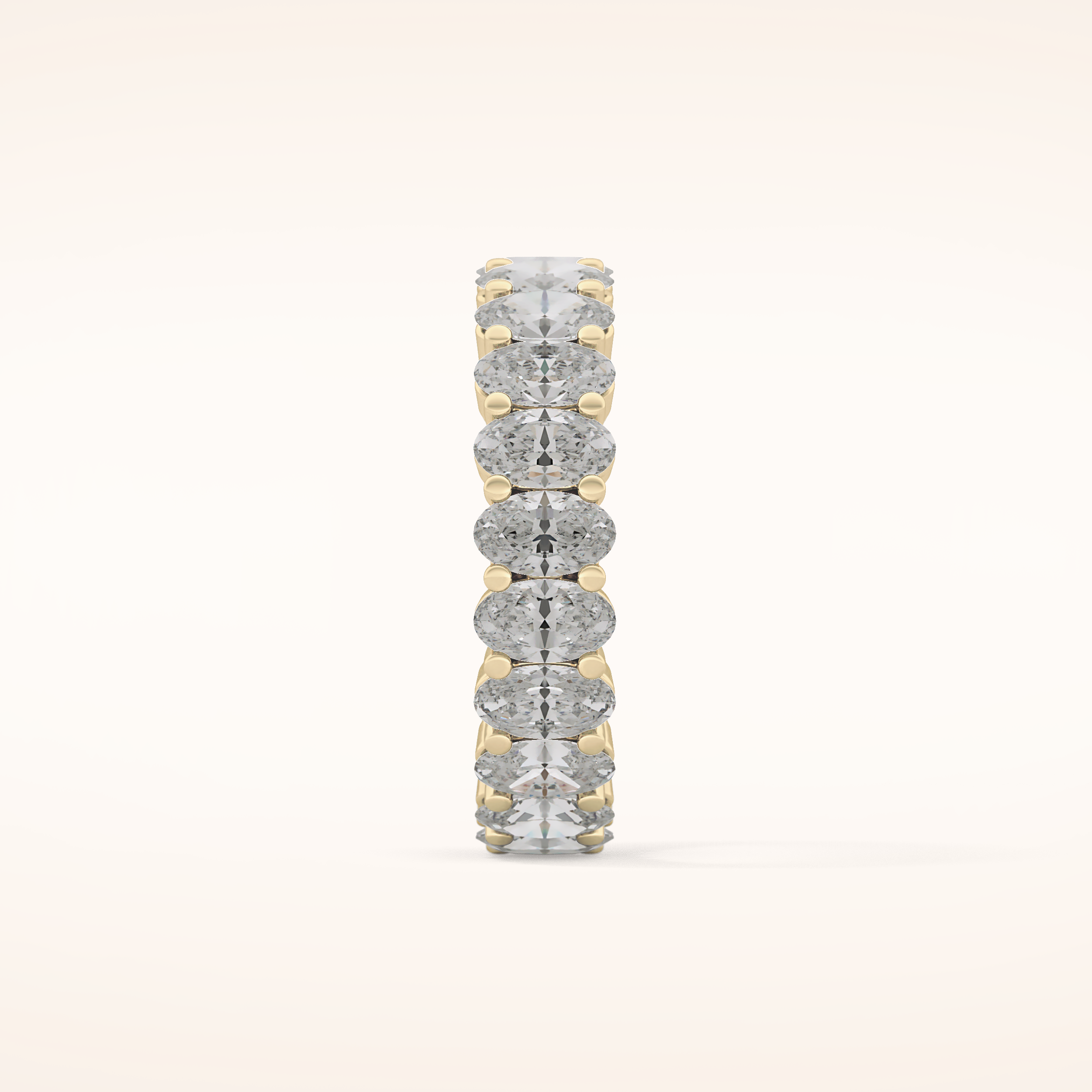 3.8 TCW Oval Shaped Moissanite Full Eternity Wedding Band