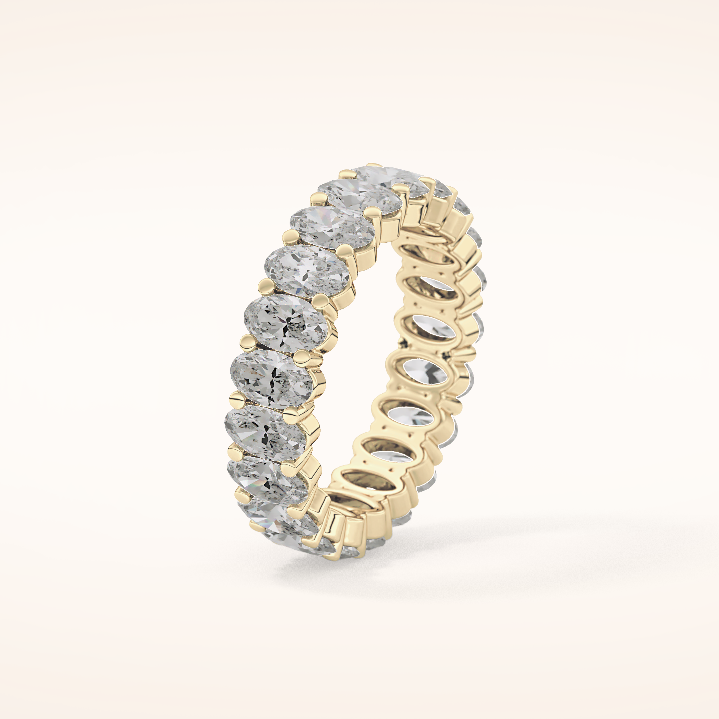 3.8 TCW Oval Shaped Moissanite Full Eternity Wedding Band