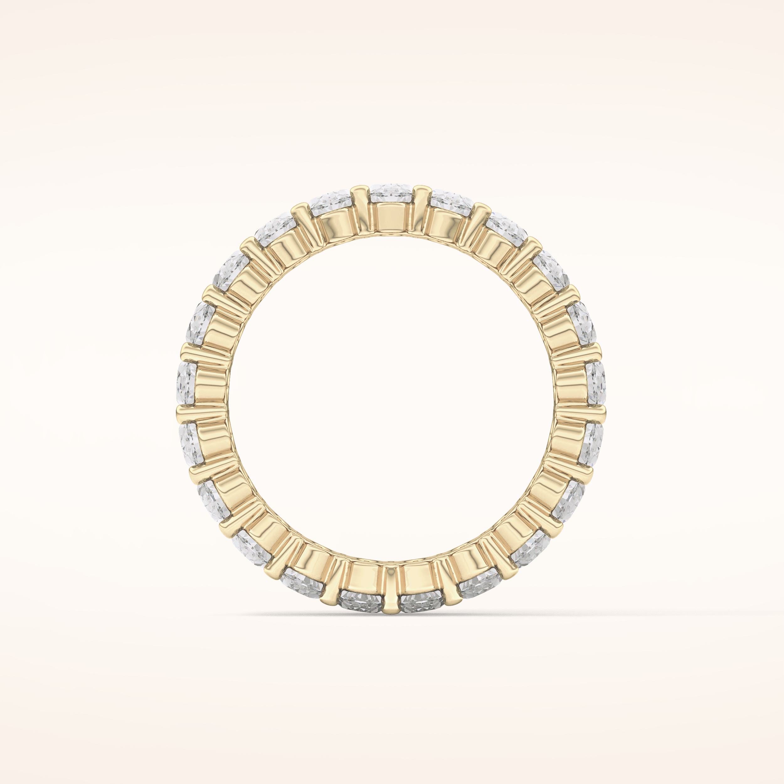 3.8 TCW Oval Shaped Moissanite Full Eternity Wedding Band