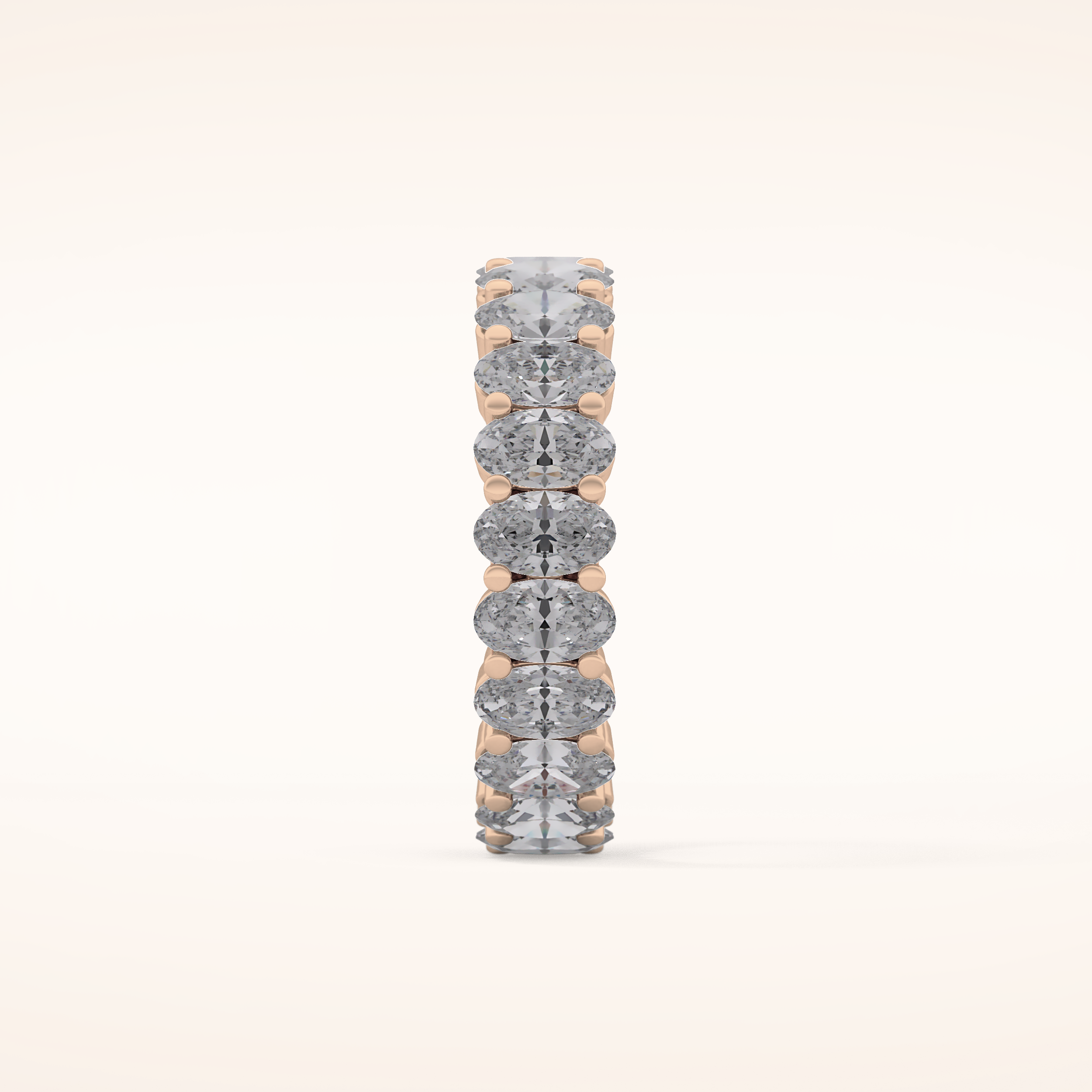 3.8 TCW Oval Shaped Moissanite Full Eternity Wedding Band