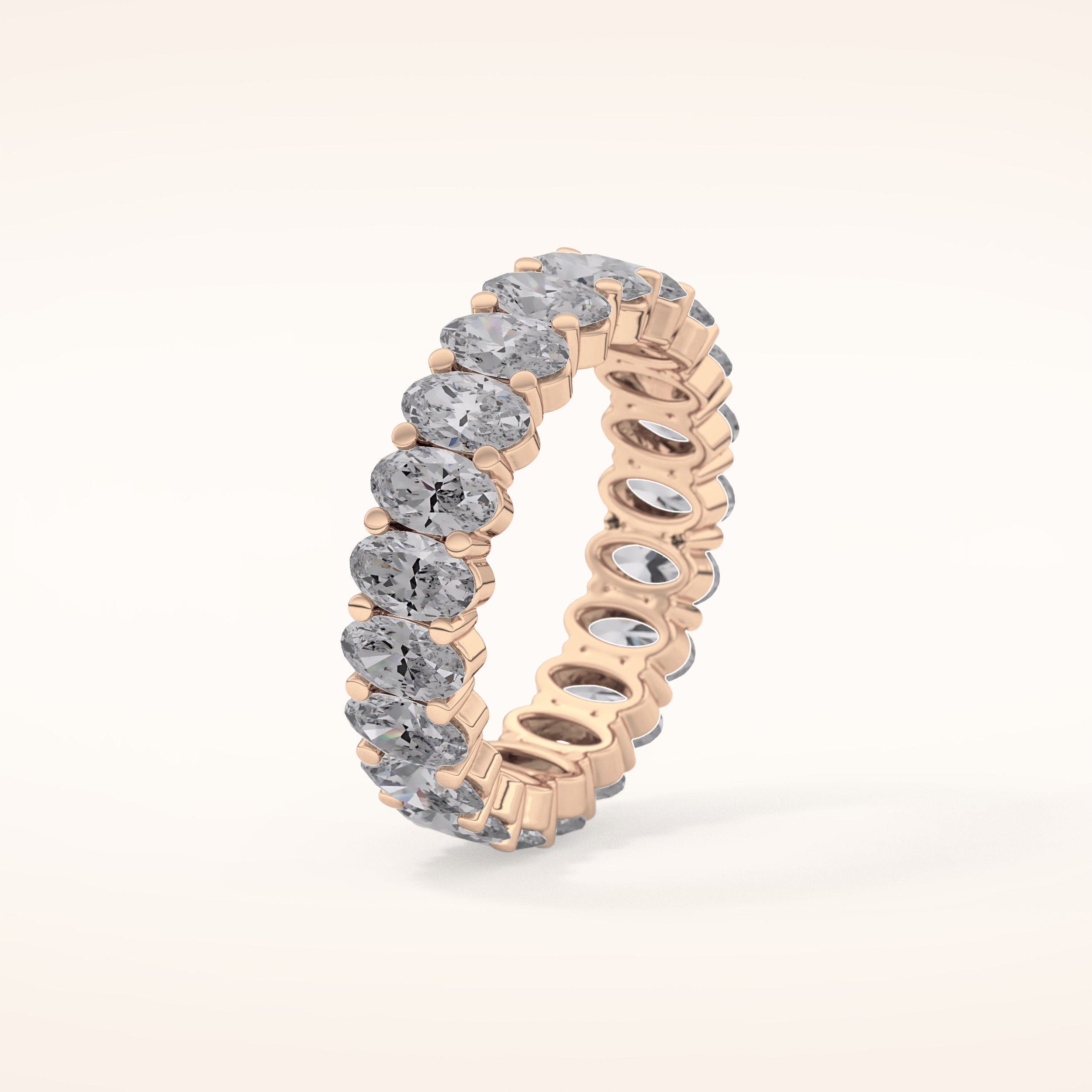 3.8 TCW Oval Shaped Moissanite Full Eternity Wedding Band