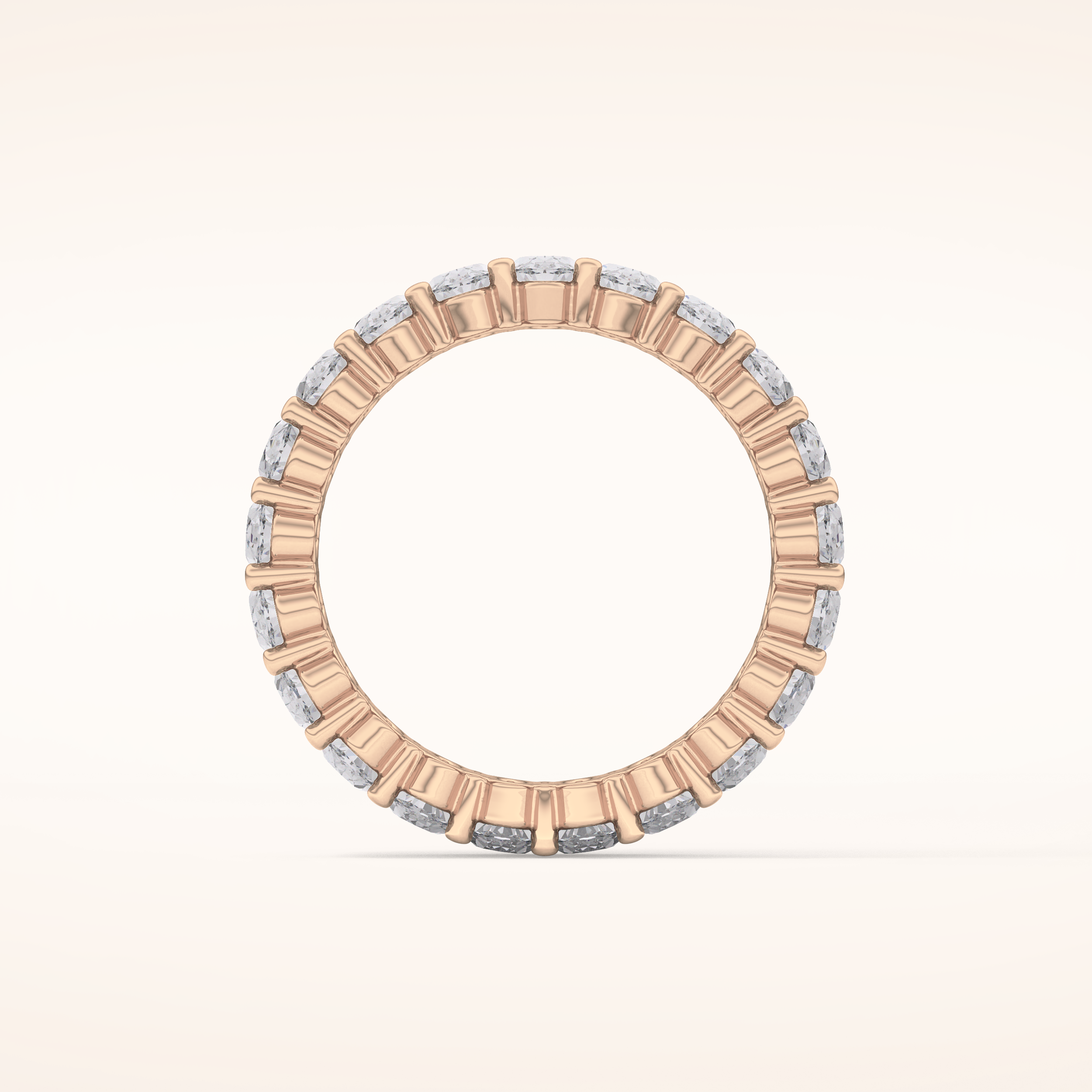 3.8 TCW Oval Shaped Moissanite Full Eternity Wedding Band