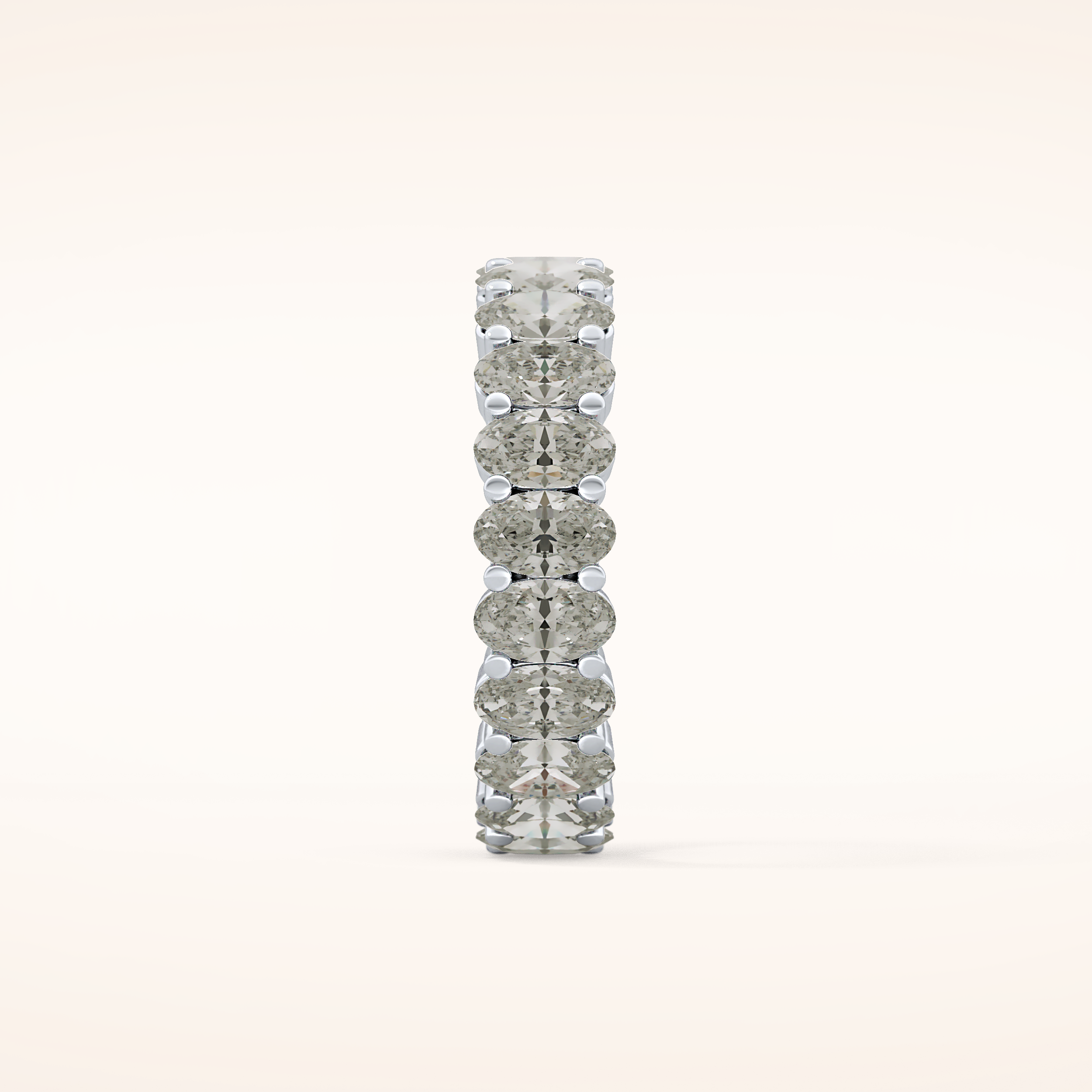 3.8 TCW Oval Shaped Moissanite Full Eternity Wedding Band