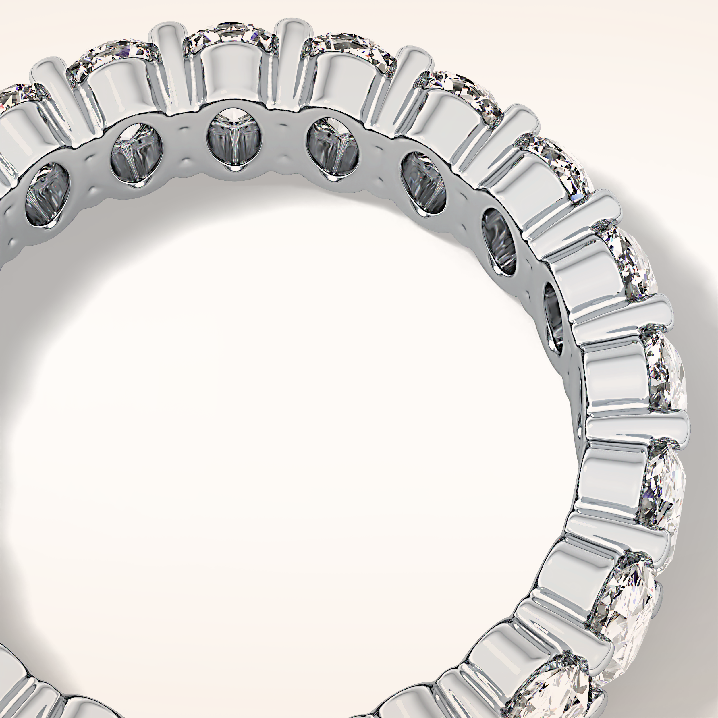 3.8 TCW Oval Shaped Moissanite Full Eternity Wedding Band