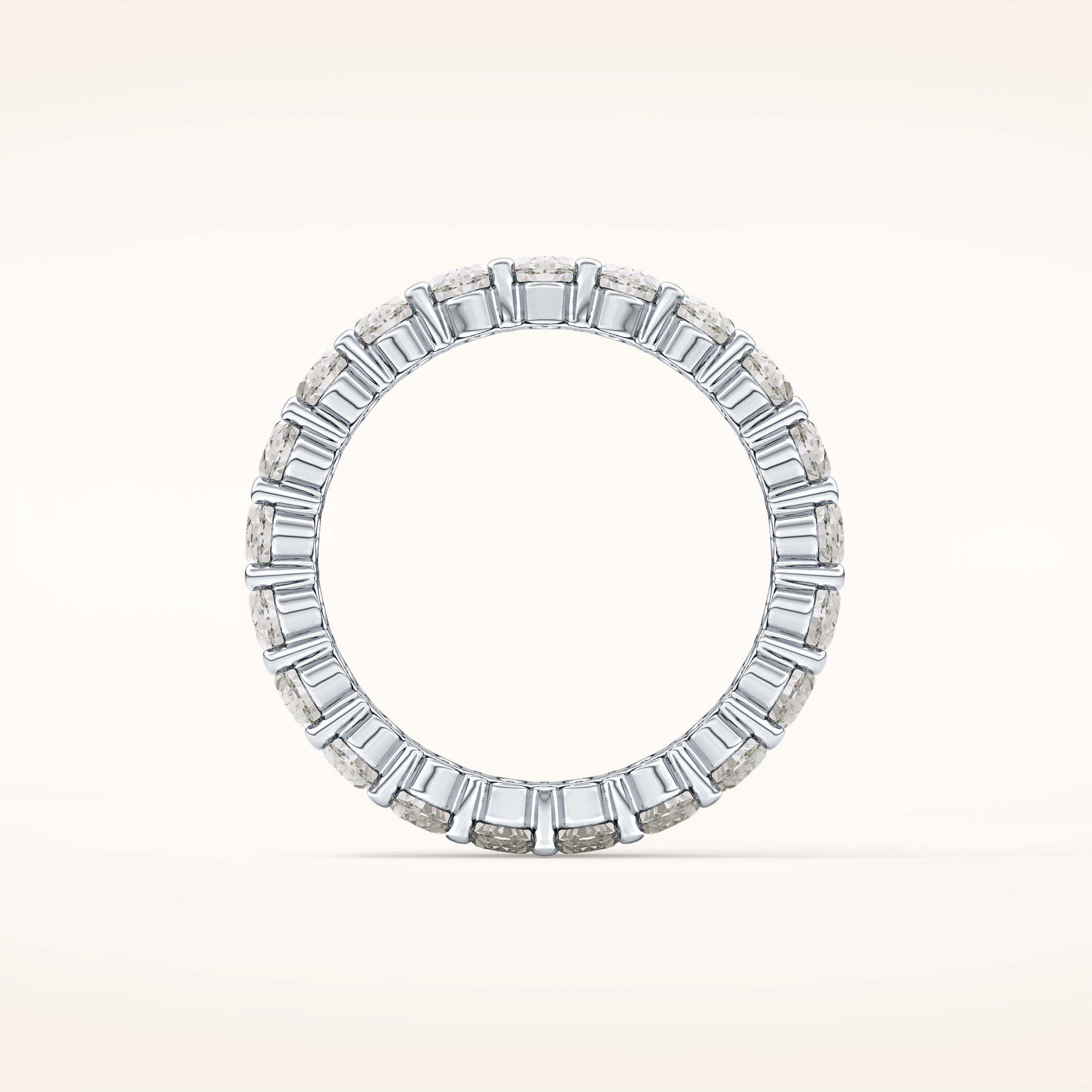 3.8 TCW Oval Shaped Moissanite Full Eternity Wedding Band
