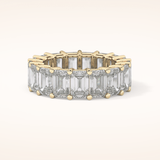 10.23 TCW Emerald Shaped Moissanite Full Eternity Wedding Band