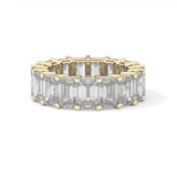 Full Eternity Wedding Band with 10.23 TCW Emerald Cut Moissanite – Yellow, White, or Rose Gold