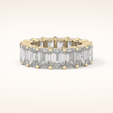 10.23 TCW Emerald Shaped Moissanite Full Eternity Wedding Band