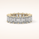 10.23 TCW Emerald Shaped Moissanite Full Eternity Wedding Band