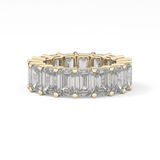 Full Eternity Wedding Band with 10.23 TCW Emerald Cut Moissanite – Yellow, White, or Rose Gold