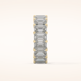 10.23 TCW Emerald Shaped Moissanite Full Eternity Wedding Band