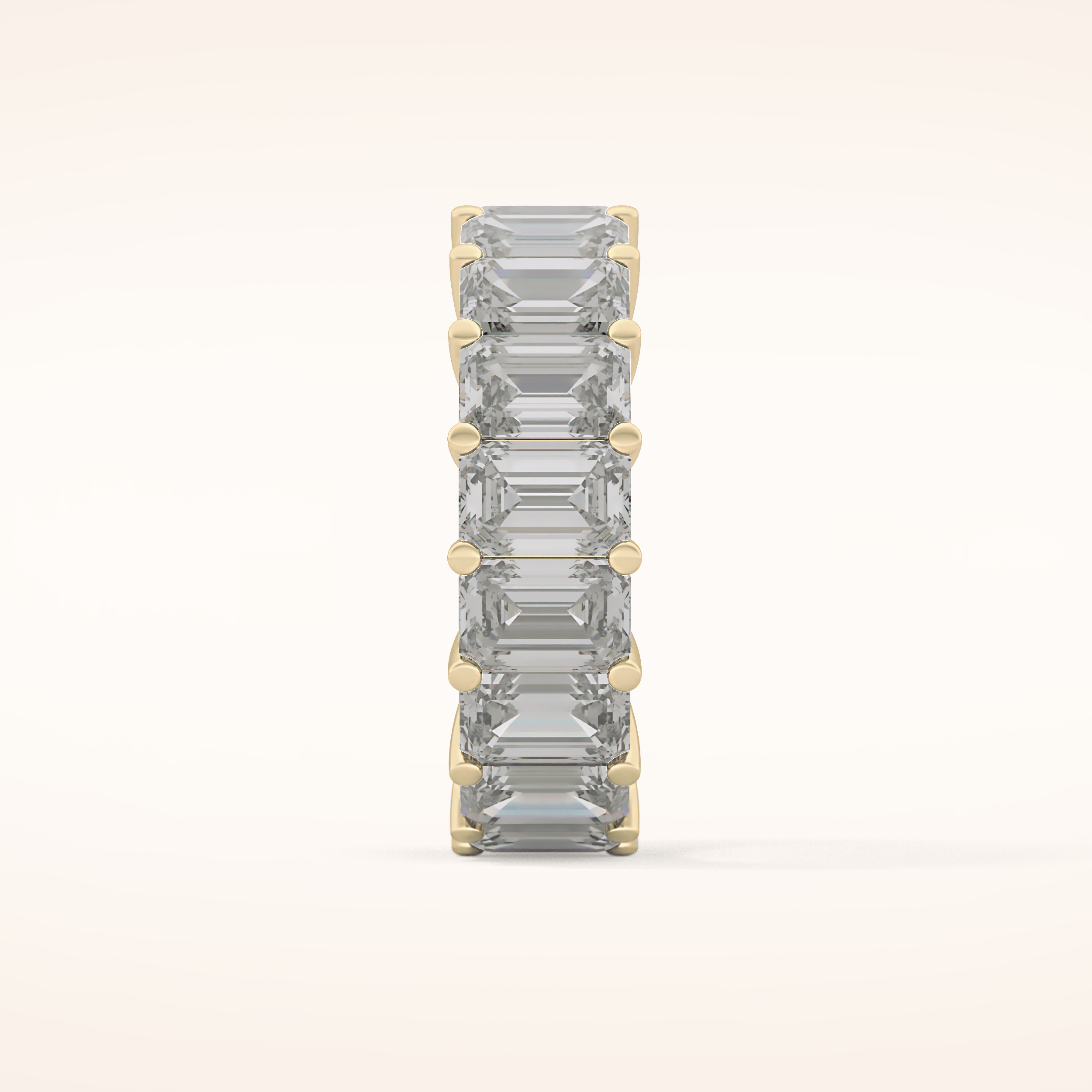 10.23 TCW Emerald Shaped Moissanite Full Eternity Wedding Band