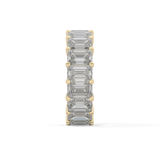 Full Eternity Wedding Band with 10.23 TCW Emerald Cut Moissanite – Yellow, White, or Rose Gold