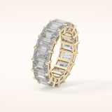 10.23 TCW Emerald Shaped Moissanite Full Eternity Wedding Band