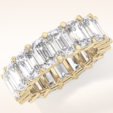 10.23 TCW Emerald Shaped Moissanite Full Eternity Wedding Band