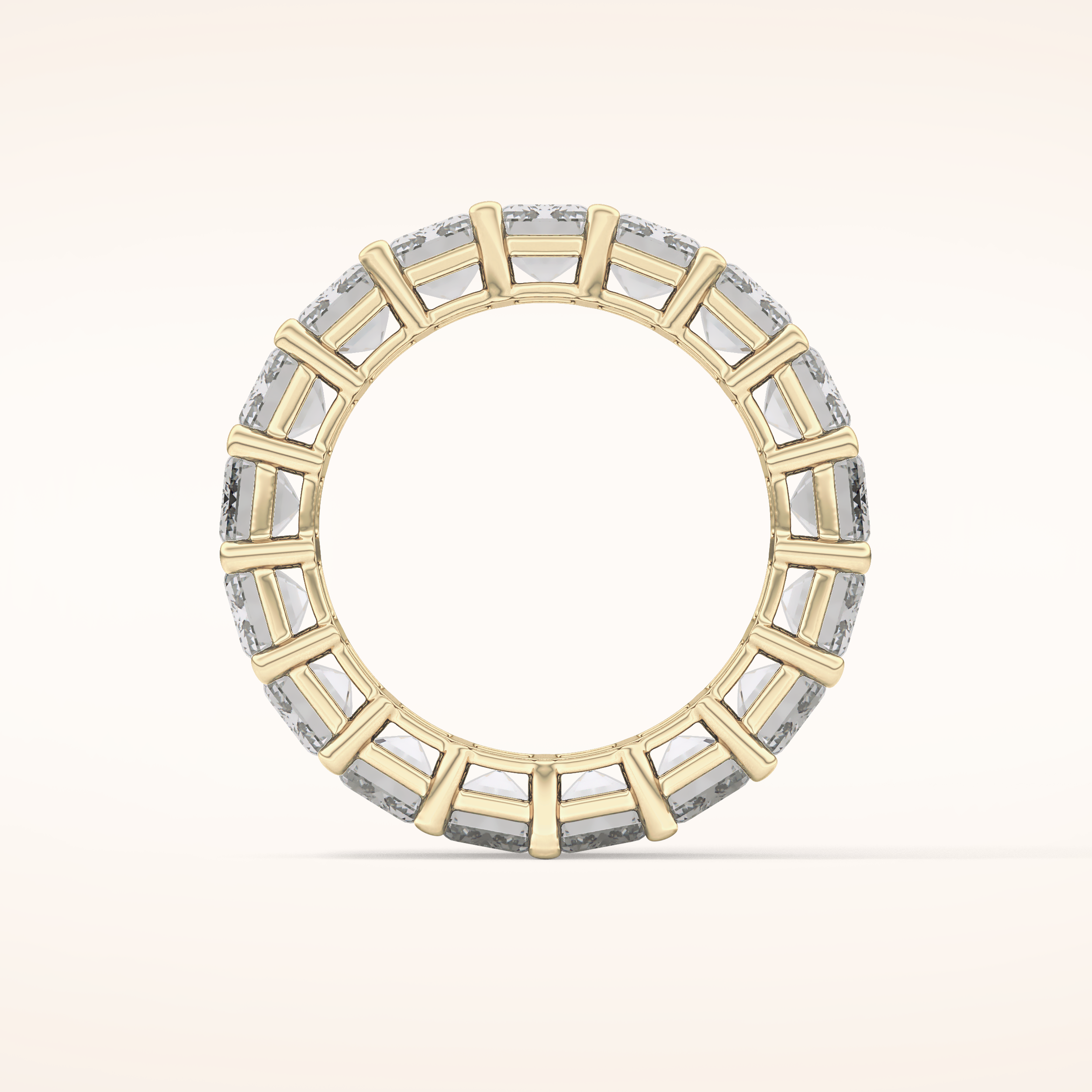 10.23 TCW Emerald Shaped Moissanite Full Eternity Wedding Band
