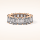 10.23 TCW Emerald Shaped Moissanite Full Eternity Wedding Band